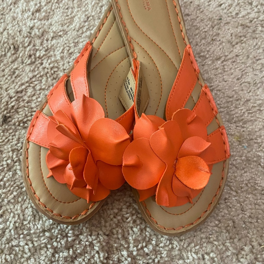 Floral orange shoes